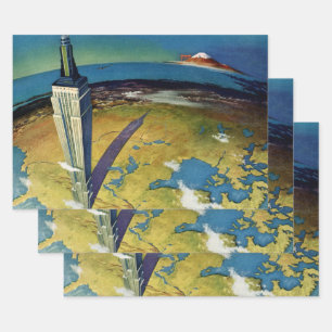 Reise nach New York City Empire State Building im  Geschenkpapier Set