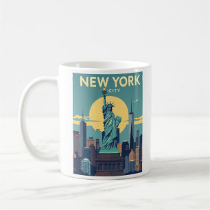 Reise nach New York City Statue of Liberty Vintage Kaffeetasse