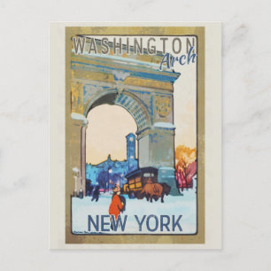 Reise nach New York City Washington Arch im Vintag Postkarte