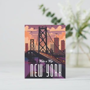 Reise nach New York Einladungspostkarte