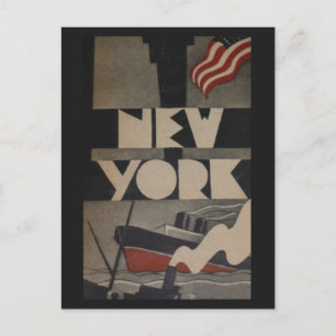 Reise nach New York im Vintage-Stil Postkarte