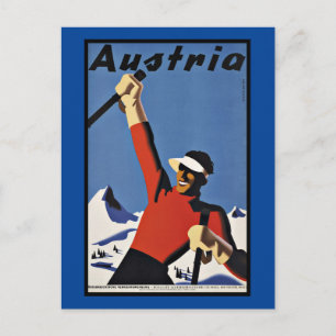 Reise nach Österreich Skifahren im Stil vergangene Postkarte