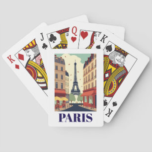 Reise nach Paris Eiffelturm Blick Vintage Spielkarten