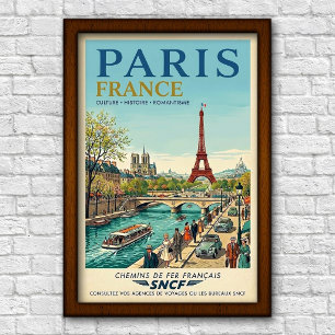 Reise nach Paris, Frankreich in den 1960er Jahren Poster