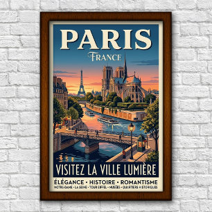 Reise nach Paris, Frankreich in den 1960er Jahren Poster