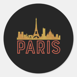 Reise nach Paris Frankreich Vintage Retro Runder Aufkleber