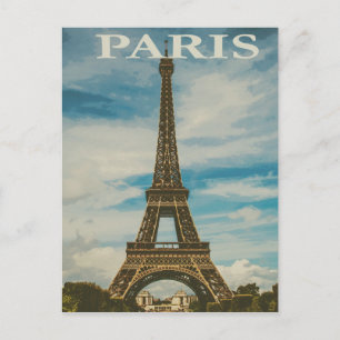 Reise nach Paris im Vintage-Stil Postkarte