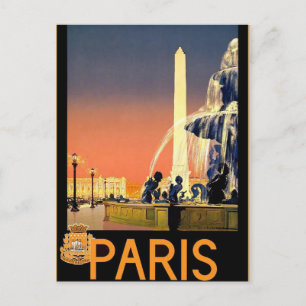 Reise nach Paris im Vintage-Stil Postkarte