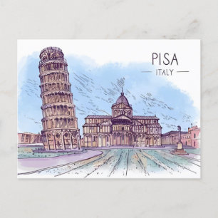 Reise nach Pisa im Vintage-Stil Retro Postkarte