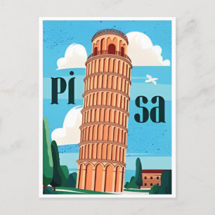 Reise nach Pisa im Vintage-Stil Retro  Postkarte