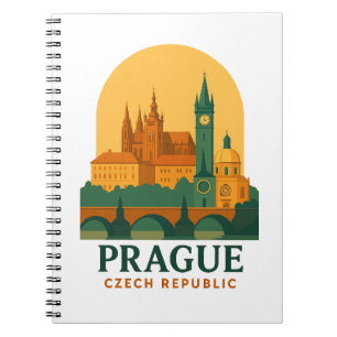 Reise nach Prag Tschechische Republik Retro Vintag Notizblock