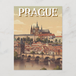 Reise nach Prager Burg und Karlsbrücke Postkarte