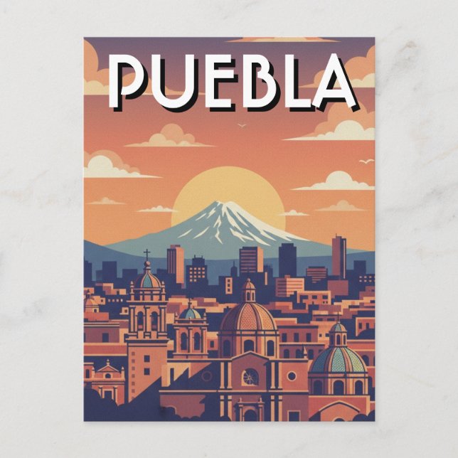 Reise nach Puebla, Mexiko Postkarte (Vorderseite)