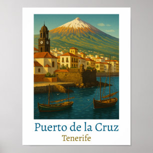 Reise nach Puerto de la Cruz Tenerife im Vintage-S Poster