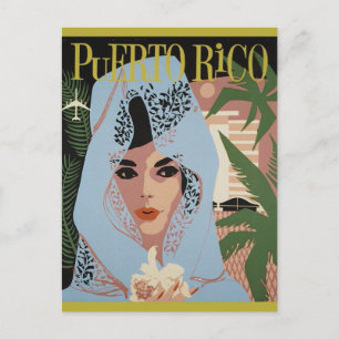 Reise nach Puerto Rico im Vintage-Stil Postkarte
