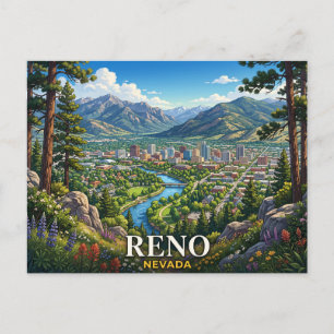 Reise nach Reno Nevada Postkarte