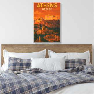 Reise nach Retro Athen Griechenland Leinwanddruck