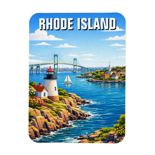Reise nach Rhode Island Magnet (Vertikal)