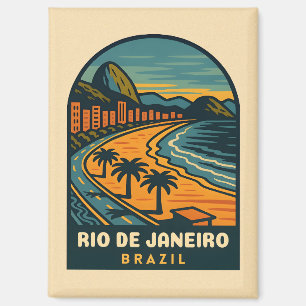 Reise nach Rio de Janeiro Copacabana Strand Vintag Magnet