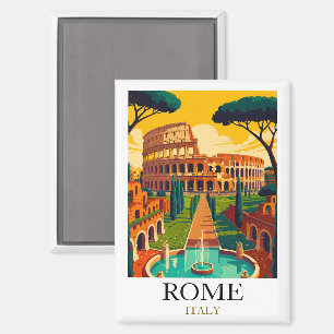 Reise nach Rom Italien Kolosseum Vintage Magnet
