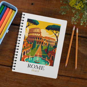 Reise nach Rom Italien Kolosseum Vintage Notizblock