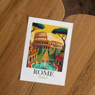 Reise nach Rom Italien Kolosseum Vintage Postkarte