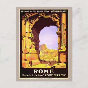 Reise nach Rom Italien mit dem Zug Tourismus Vinta Postkarte