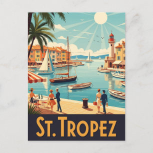 Reise nach Saint-Tropez Frankreich Vintage Postkarte