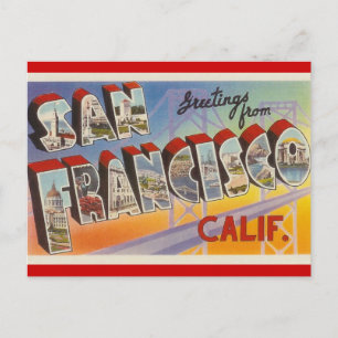 Reise nach San Francisco im Vintage-Stil Postkarte