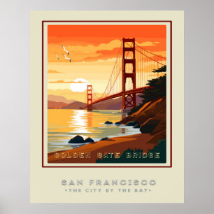 Reise nach San Frans Golden Gate Bridge Poster