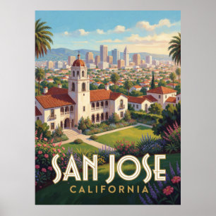Reise nach San Jose Kalifornien Silicon Valley Poster