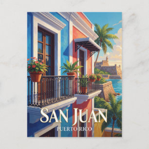 Reise nach San Juan Puerto Rico Altstadt Postkarte