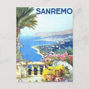 Reise nach San Remo Italien Europa Vintage Postkarte