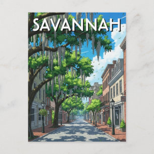 Reise nach Savannah Georgia Postkarte