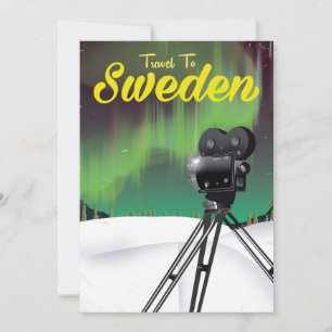 Reise nach Schweden Nordlichter Kamera Poster.