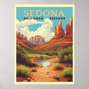 Reise nach Sedona Arizona im Vintage-Stil Poster