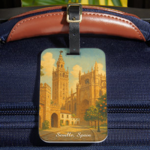 Reise nach Sevilla Spanien Andalusien Vintage Gepäckanhänger