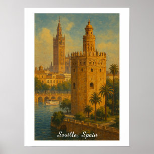 Reise nach Sevilla Spanien Giralda & Torre Oro im Poster