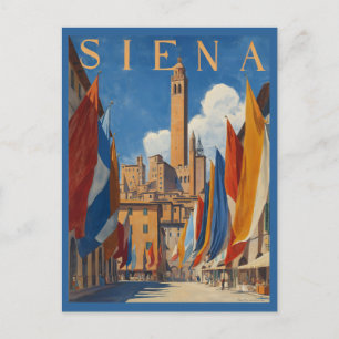 Reise nach Siena Italien im Vintage-Stil Postkarte