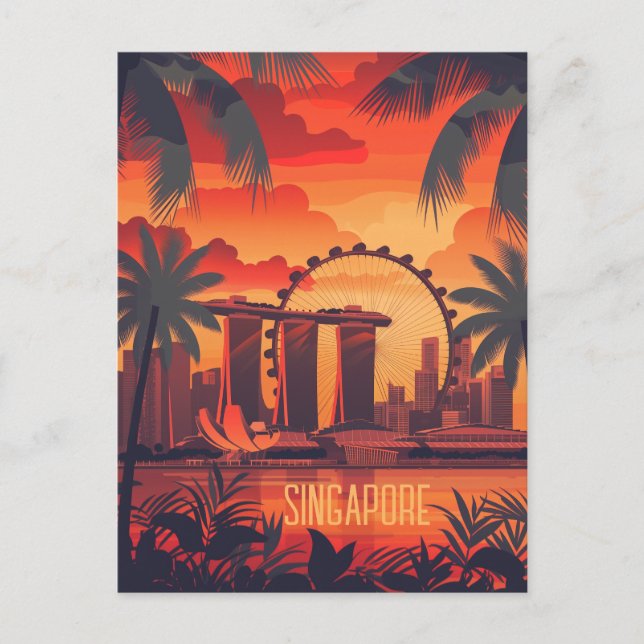 Reise nach Singapur Postkarte