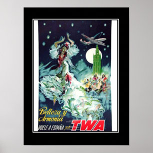 Reise nach Spanien Vintage Plakat