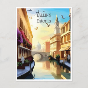 Reise nach Tallinn Estland Estonie im Vintage-Stil Postkarte