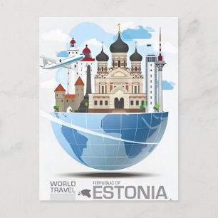 Reise nach Tallinn Estland Estonie im Vintage-Stil Postkarte