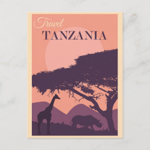 Reise nach Tansania Afrika Afrika Vintage Postkarte