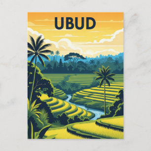 Reise nach Ubud Bali Indonesien Vintage Postkarte