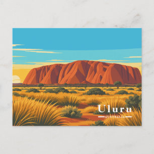 Reise nach Uluru Australien Vintage Feiertagspostkarte