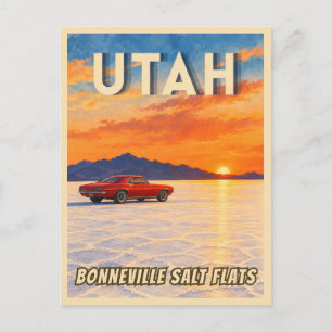 Reise nach Utah Vintage Bonneville Salzflächen Son Postkarte