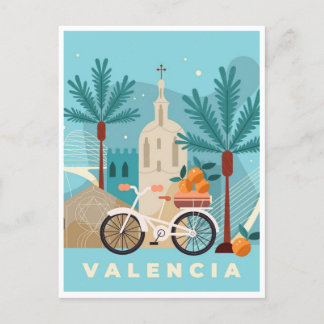 Reise nach Valencia Spanien im Vintage-Stil Retro- Postkarte