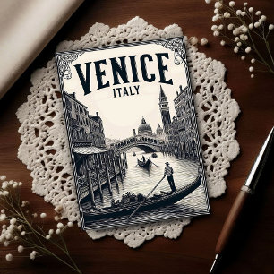 Reise nach Venedig Italien Gondel antik Postkarte