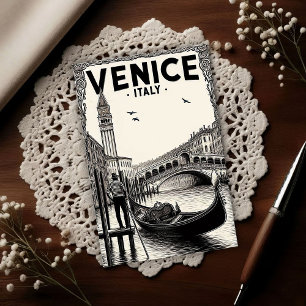 Reise nach Venedig Italien Gondel Vintage Postkarte
